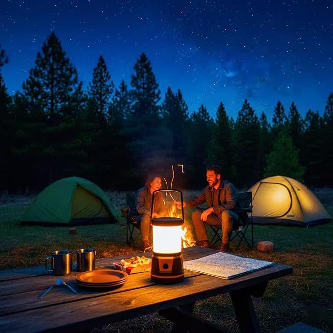 Rechargeable Emergency Light for Home Power Outages Hurricane Light | 3000 Lumen LED Camping Lantern with 7500mAh Power Bank, USB-C Dimmable Outdoor Lantern for Camping, Blackouts & Storms