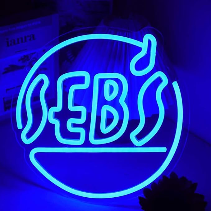 Seb's Neon Sign Jazz Blue LED Neon Light Sign for Wall Decor, Dimmable USB Powered Movie Light Up Sign for Bedroom Bar Club Man Cave Music Studio Party, Music Fans Gifts
