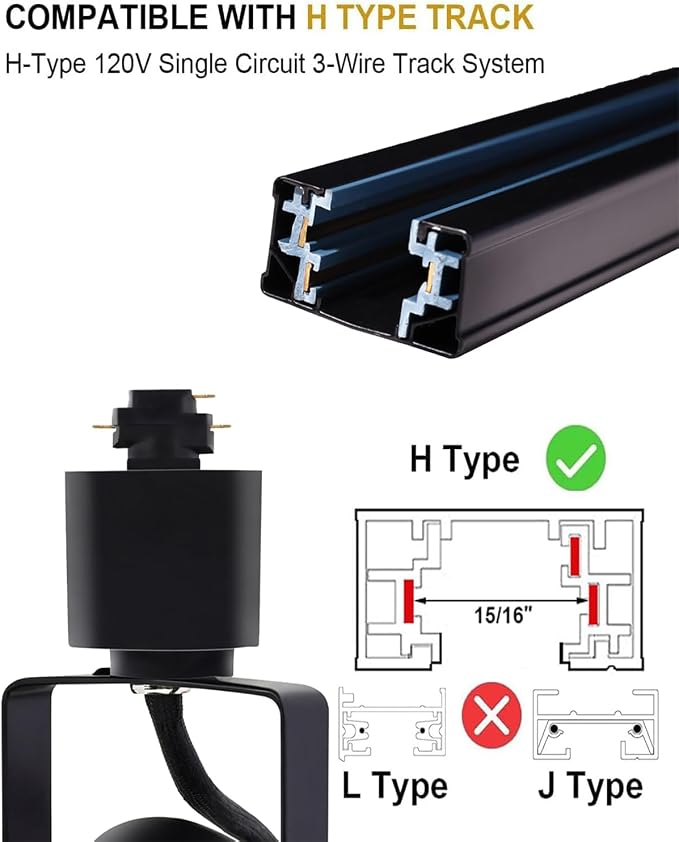 12 Pack LED Track Lighting Heads with Remote, 2700K-6500K Stepless Color Dimming H Type Track Light Fixtures, 10W 1000LM Dimmable Ceiling Spotlight for Kitchen Accent Art,Black