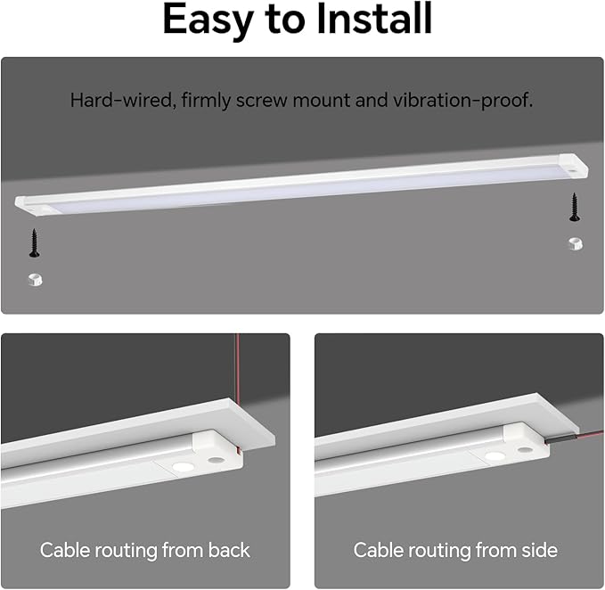 acegoo RV Interior Light Bar, 12V LED Light Strip (Warm White, 12Inch-2PCS) | Sleek Design, Integral Dimmer Switch & Red Night Light. For Motorhome Camper Trailer Countertop Under Cabinet Lighting