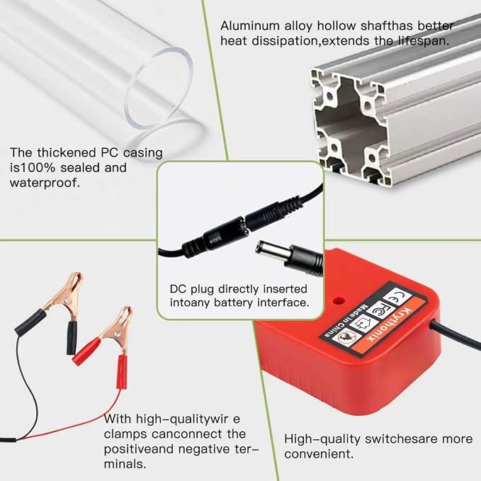 30W Underwater Fish Light Compatible with Milwaukee M 18 Battery