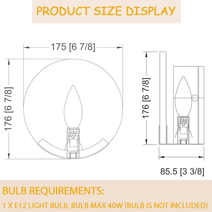 Gold Modern Wall Sconces for Bathroom, 1-Light Alabaster Sconce Wall Light Fixture for Bedroom, Unique Sconce Lighting for Living Room, 1 Pack