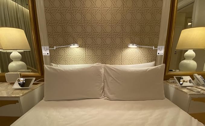 HomeFocus Swing Arm Wall Light,Bedside LED Reading Wall Light with USB Charging,Multi-Function Wall Lamp,Bedside Dimmable Wall Sconces,Adjustable LED Color and Brightness,Metal,Satin Nickel.
