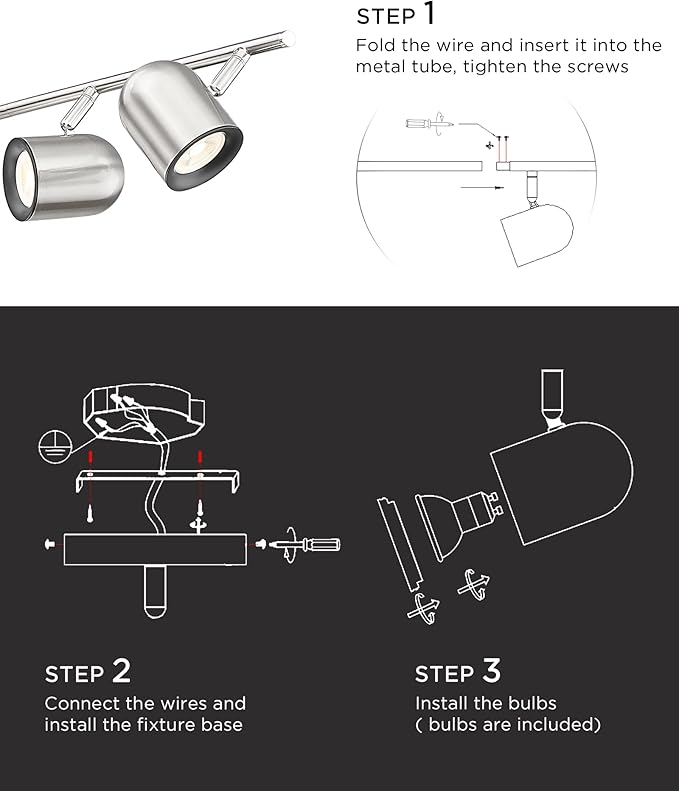 FEMILA 43" Track Light, Brushed Nickel LED Track Lighting Fixtures Ceiling, Rotatable LED Track Lighting Kit, Bulbs Included, 4FS78TL-5 BN