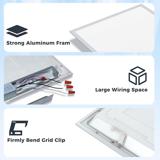 24 Pack 2x4 LED Flat Panel Light, 7700LM 30W-70W Dimmable & Selectable, 5CCT 3000K-6500K Adjustable Recessed Troffer, for Drop Ceiling, Office, Kitchen, Garage, School (24 Pack)