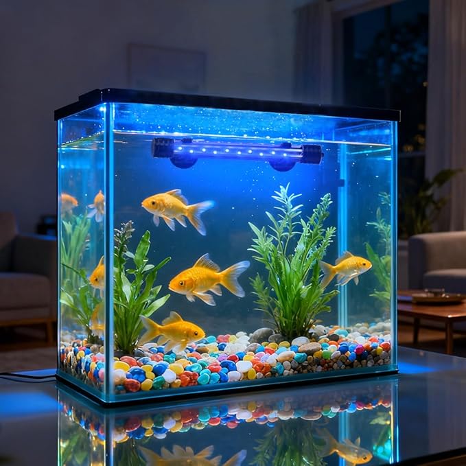 LED Aquarium Light 3 W Underwater USB Fish Tank Light Blue Submersible Aquarium Light 7in