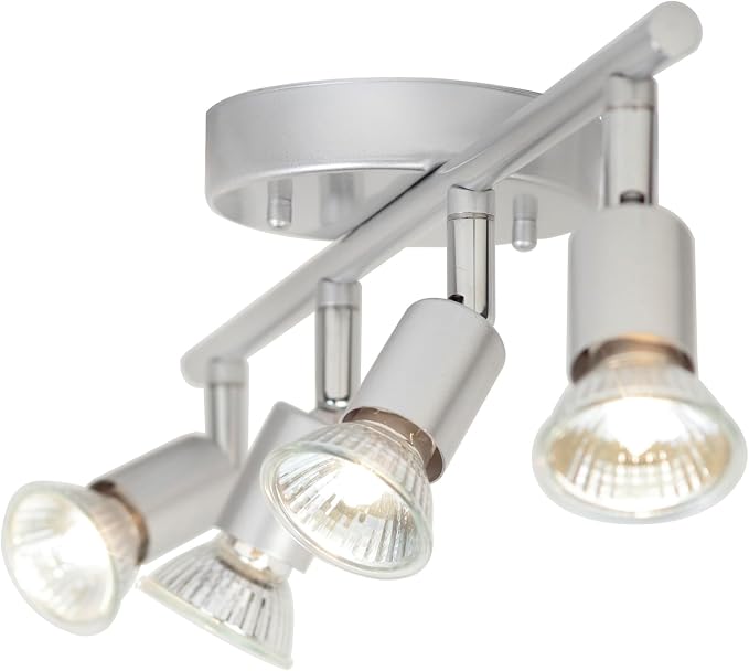 Globe Electric 58932 Payton Collection 4 Bar Track Light, Matte Silver, Bulb Not Included