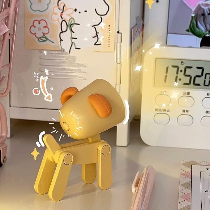 Cute Night Light for Kids, Adorable Mini Led Table Desk Lamp, Decorative Lamp Nightstand, Animal Pet Nightlights, Christmas Decorate Birthday Gifts for Children, Students (Dog 3 Colors-A)