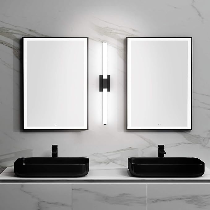 ZUZITO Black Modern Bathroom Light Fixtures Over Mirror 39.4 inch LED Vanity Lights Bar for Bath (S16001-1000mm)
