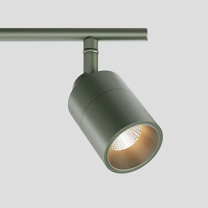 Shura Dark Olive 4-Light Track Light with Rotatable Heads, Integrated LED Bulbs, 3 ft. Track Lighting Kit, 3000k, 2240 Lumens
