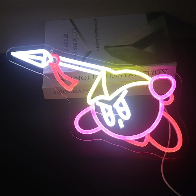 Gaming Neon Sign for Kids Bedroom Game Room, LED Anime Neon Sign Wall Art for Gaming Setup, Man Cave, Dorm or Bedroom Decor, Dimmable USB, Gift for Gamers Teens, Boys, Kids(SpearBoyL)