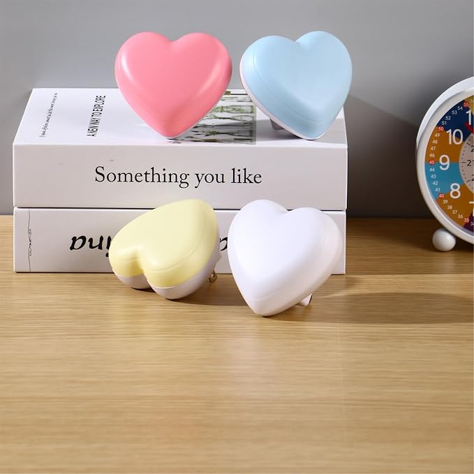 INZU Cute Night Light, Heart Night Light for Kids, LED Nightlight with Auto Dusk to Dawn Sensor, Nightlight Plug into Wall with Soft Warm Light for Bedroom, Nursery, Bathroom, Hallway (4Colors)