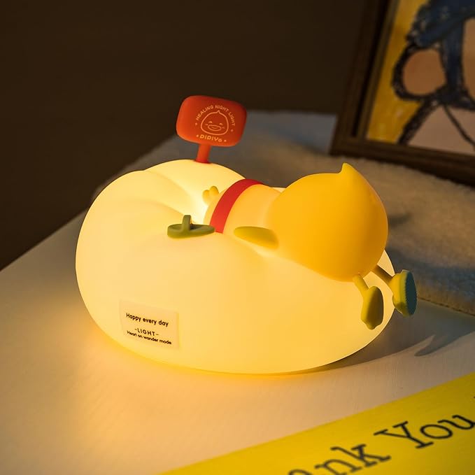 Duck Night Light for Kids, 3 Brightness Levels LED Nursery Lamp Dimmable & Rechargeable, Duck Silicone Lamp for Bedroom/Nursery,Room Decor Lamp Gift for Adult Toddler/Boys/Girls Yellow