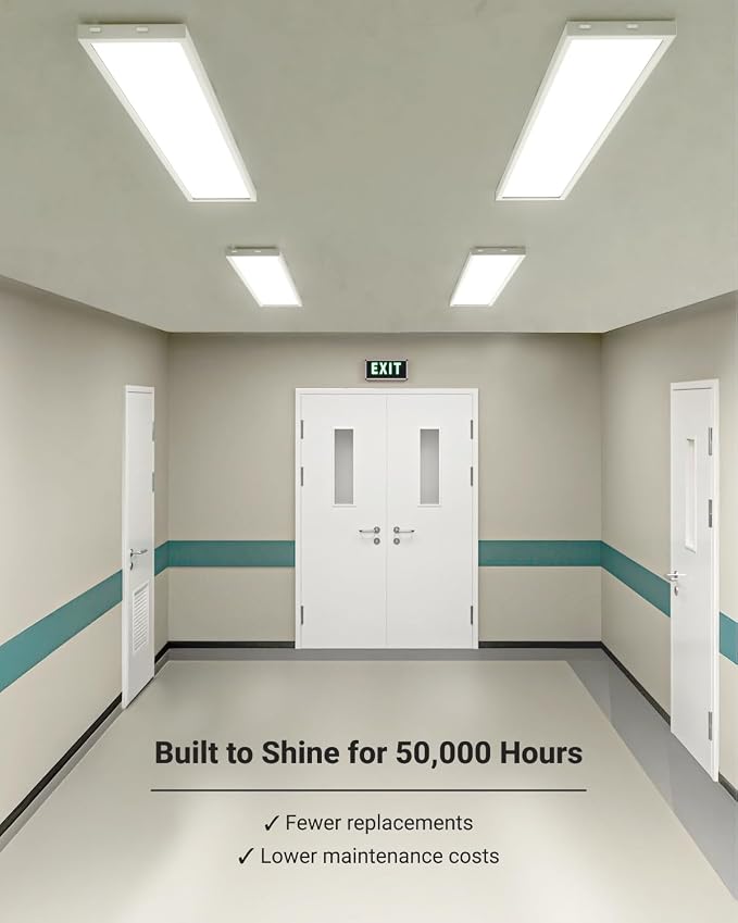 Sunco 10 Pack 1x4 LED Flat Panel Light, Dual Selectable CCT 3500K/4000K/5000K & Wattage 30W/40W/46W, 5700LM, 0-10V Dimming, Surface Mount, Matte White, Drop Ceiling Fixture - ETL DLC | 5700LM, Selectable Wattage 30W/40W/46W, Selectable CCT 3500K/4000K/...