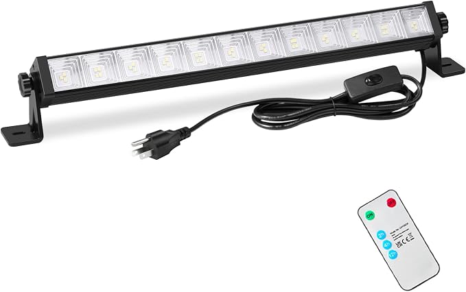 1 Pack 24W LED Shop Light with Remote, Plug in Garage Light with 6.5FT Cord and On/Off Switch, 6000K 5400LM Work Shop Lighting for Garage Workshop Warehouse Factory Yard