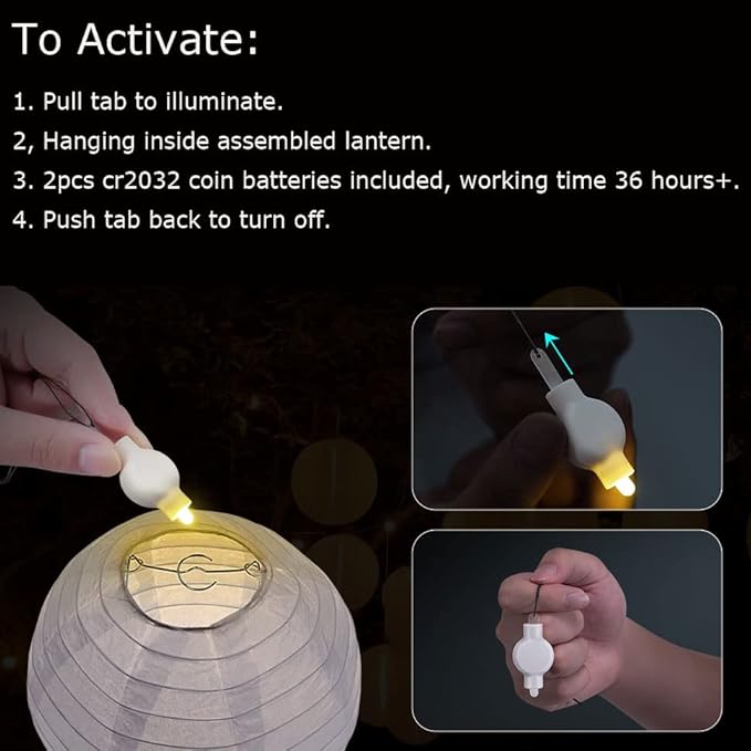 Battery Operated Paper Lantern Party Lights – 15 Pack LED Balloons Light for Star Paper Lanterns | Mini Battery Powered Bulbs for Party Craft ,Weddings & Festival Decorations (Warm White)