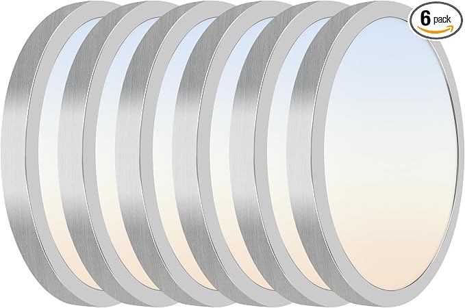 Hlite 12 inch Flush Mount LED Ceiling Light Fixture,2400LM,3CCT,6 Pack | 24W Super Slim Light Fixtures Ceiling Mount 3000K/4000K/5000K Selectable,Light Fixtures for Kitchen,Bedroom,Nickel