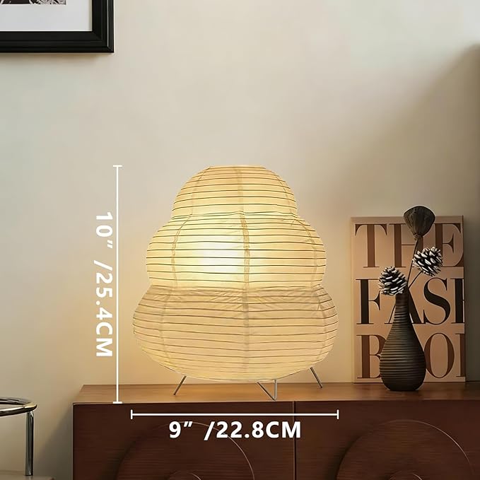 YY YEARCHY Table Lamp Paper Lamp Standing Lamps with Rice Paper Shade for Bedroom Livingroom(Cloud Type)