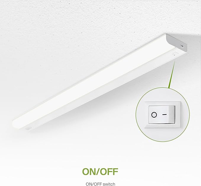 ASD 40 Inch Hardwired LED Under Cabinet Light, On/Off & 5CCT Switch 2700K-5000K, 20W 1814LM CRI90+, Direct Wire Low Profile Linkable Fixture, Dimmable Under Counter Kitchen Lighting, White, UL