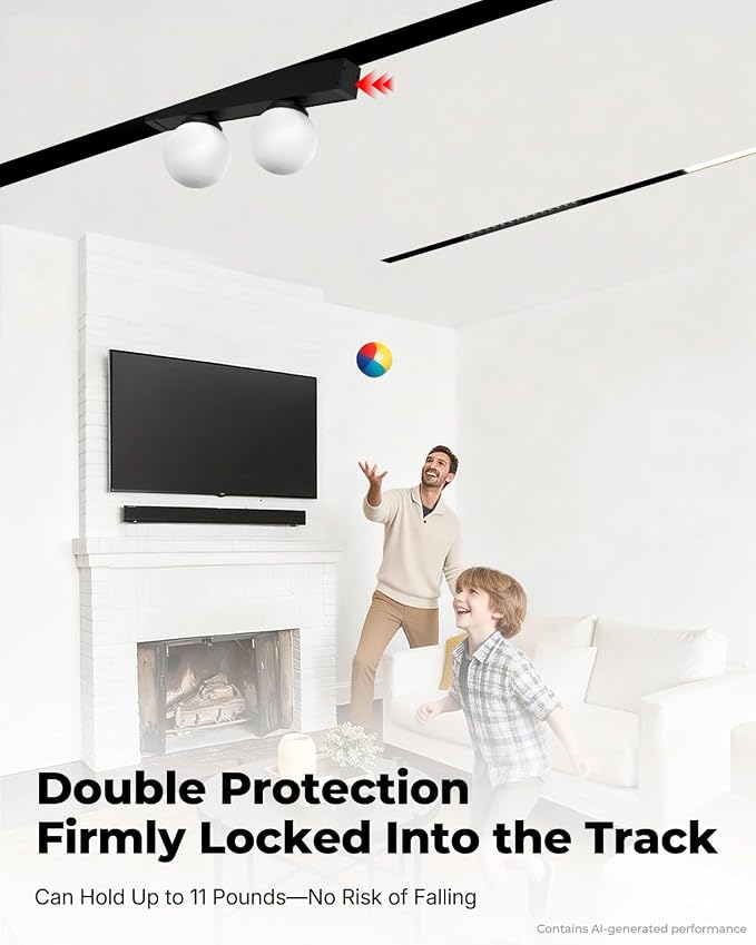 SCON 6-Pack Track Rails, Recessed Magnetic Track Lighting Kit, Easy Install | Flush Mount Low Profile Ceiling Track, Modular Track Lighting Solution for Kitchen, Living Room, Office and Retail Spaces