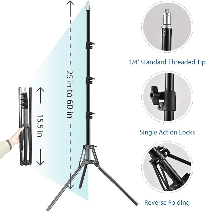 20" Softbox Lighting Kit, 3000K-6500K 85W LED Bulbs, Remote, 63" Tripod, Professional Softbox Photography Lighting Kit for Studio, Portrait, Video Recording