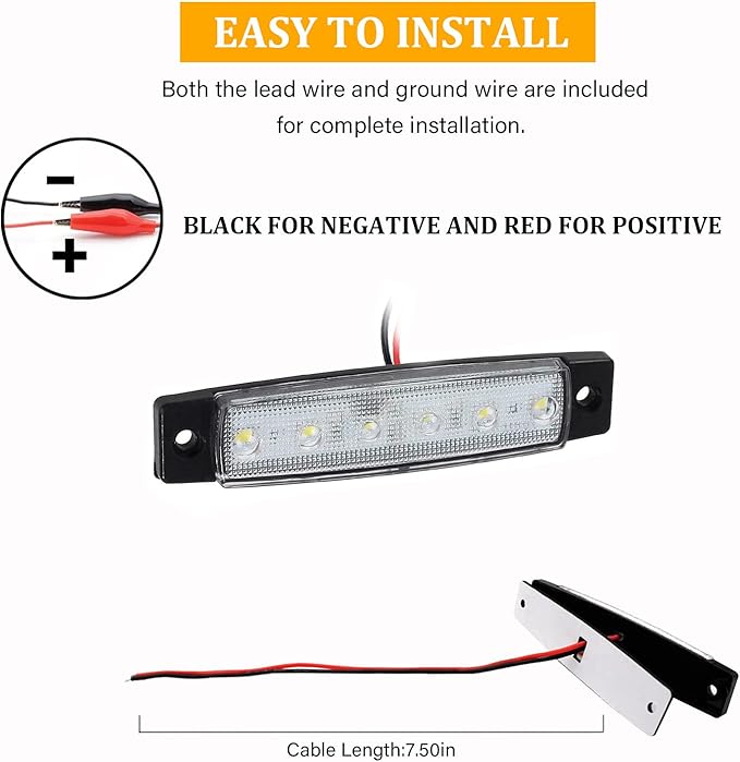 PSEQT LED Boat Interior Lights Marine Courtesy Light Strip Deck Transom Cockpit Navigation Lighting Waterproof for Fishing Pontoon Kayak Yacht Sailboat (White 10Pcs)