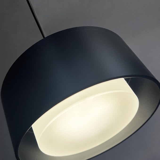 LED Black Mini Pendant Light Adjustable for Kitchen Island | Industrial Black Mini Pendant Light with Built-in LED, Adjustable Cord 78.74" for Kitchen Island Dining Room Bedroom Bathroom