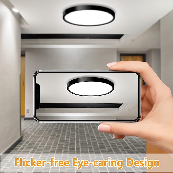 4 Pack Flush Mount LED Ceiling Light Fixtures 9 Inch Light Fixtures Ceiling | 18W 5000K Low Profile Slim Flat Surface Mount Ceiling Lights for Kitchen Hallway Laundry Stairwell