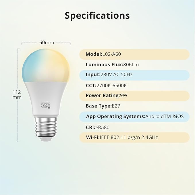 Smart Light Bulb, Color Changing Light，1 Pack