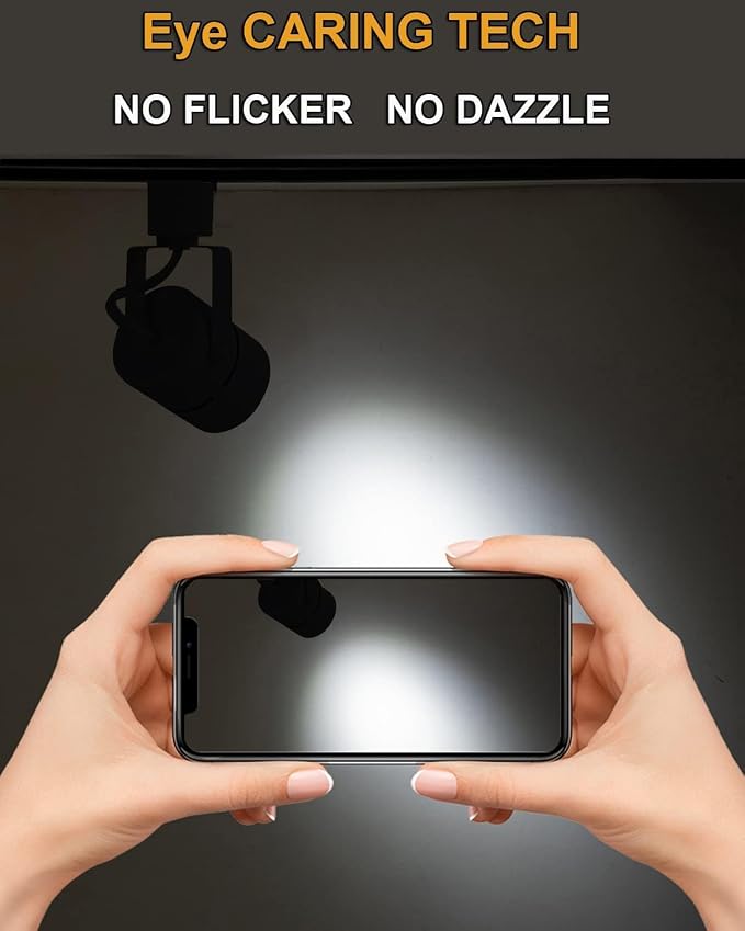 Dimmable LED Track Light Heads with Adjustable Color (2700K-6500K), 10W 1000LM 24° Beam, Flicker Free CRI90+, H Type Spotlight Fixtures for Art Accent Task - Black (16 Pack)