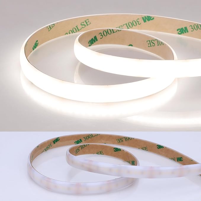 JOYLIT PRO+ 24V LED Strip Diffused 16.4FT 4000K 510LM/FT Bright Waterproof | CE UL, CRI 92+, 280LEDs/m Natural White, 10MM, Dotless, Dimmable, Self-Adhesive, for Kitchen Cabinet,Cove(Lights Only)