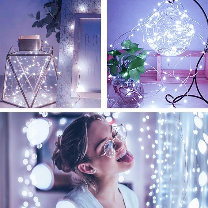 YJFWAL 12 Pack 10ft 30LED Starry String Lights with 8 Modes Timer Function Waterproof Fairy Lights Battery Operated(AAA Batteries Included) for DIY, Wedding, Party, Patio, Garden Decor (Cool White)