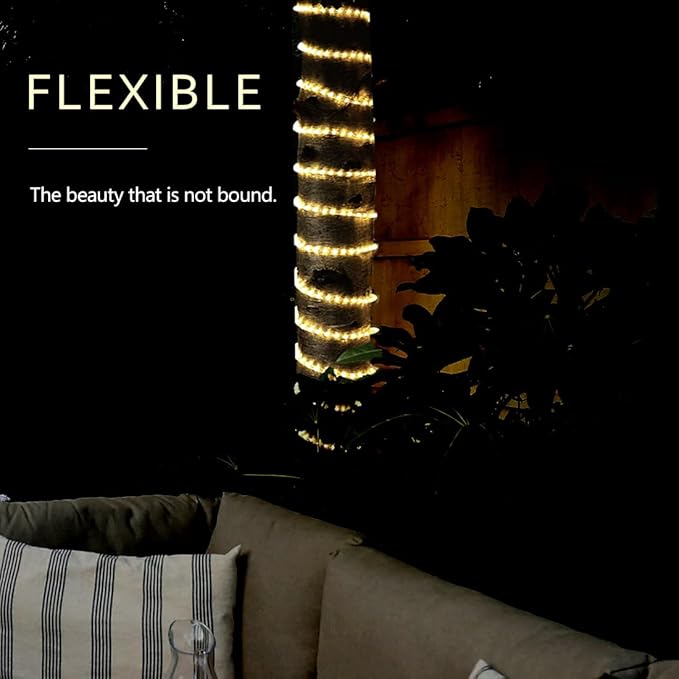 10FT Rope Lights Indoor,Connectable and Flexible LED Tube Lights,LED Rope Lights Outdoor for Garden,Patio,Porch,Backyard,Christmas Decoration(Warm White,2800K-3000K)