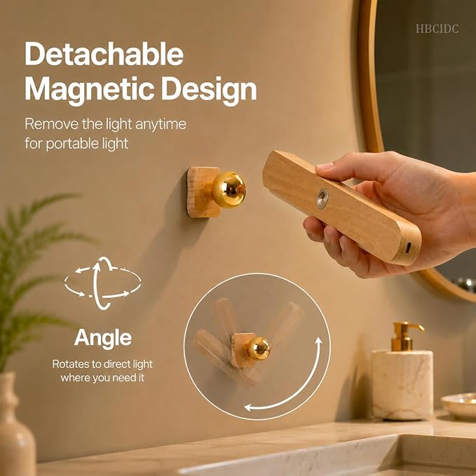 2 PCS Led Rechargeable Bathroom Light Fixtures Three-Level Dimmable Touch Control Vanity Lights,Magnetic Vanity Light Bar for Bathroom Living Room Bedroom