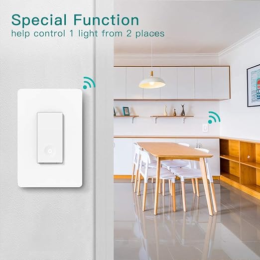 TREATLIFE 3 Way Smart Switch 4 Pack, Neutral Wire Required, 2.4GHz WiFi Smart Light Switch Works with Alexa and Google Home, Remote Control, FCC Certified, No Hub Required