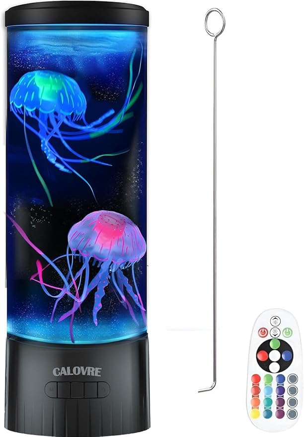 CALOVER Large Jellyfish Lamp Gifts for Kids Adults Electric Fantasy Tank Aquarium Night Mood Light for Birthday Holiday Home Christmas Decoration Relaxion