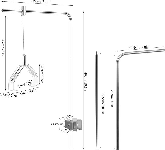 Kisangel 2pcs Aquarium Light Rack Support Stand Aluminum Alloy Adjustable Height Fish Tank Lamp Bracket for Freshwater Saltwater Fish Tank Light Rack