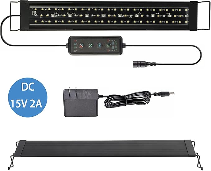 OYO WATER 20 Inch Aquarium LED Light with Timer, 24/7 Cycle, 5 Dimmable Brightness, Sunrise/Sunset Simulation for 10/20/30/55 Gallon Fish Tank