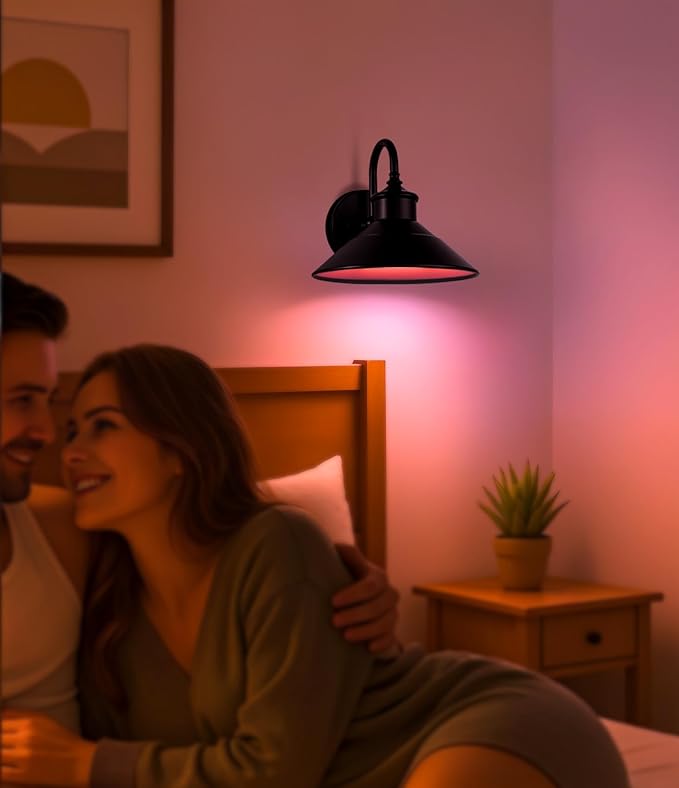 Rechargeable Battery Operated Wall Sconce Set of 2 – RGB Wireless LED Wall Sconces with 15 Colors & Dimmable Brightness, Remote Control & Bulbs Included – Wall Sconce Lighting for Bedroom, Farmhouse,
