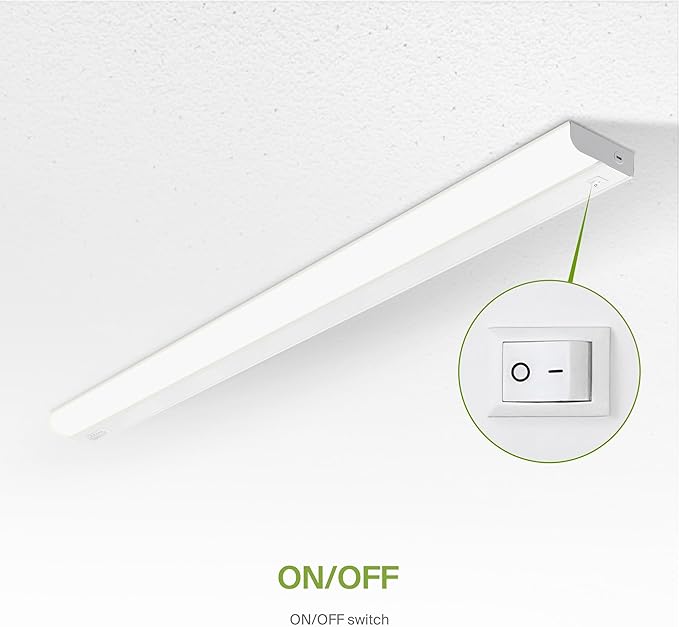 ASD 6 Pack 48 Inch Hardwired LED Under Cabinet Lights, On/Off & 5CCT Switch 2700K-5000K, 24W 2087LM CRI90+, Direct Wire Low Profile Linkable Fixture, Dimmable Under Counter Kitchen Lighting, White, UL