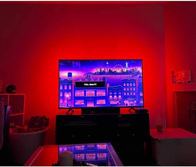 USB Powered RGB LED Strip Lights for 50 55 Inches TV Backlights Kit | Behind TV Vibrant Color Led Lighting Reduces Eye Strain Cover All 4 Sides RF Remote Game Room Movie Theater Man Cave Decor