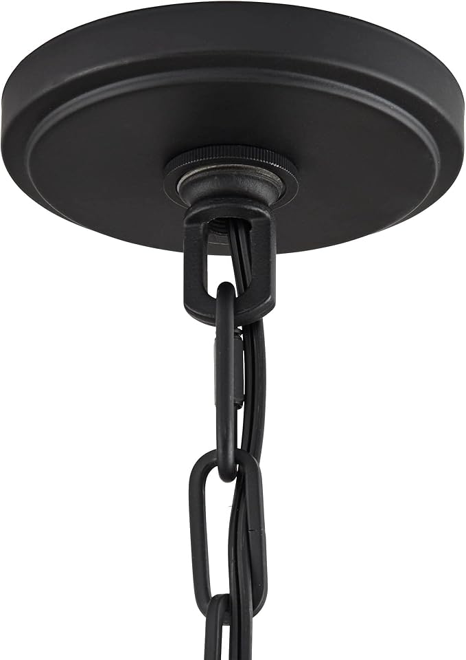 Charleston 13 1/2" Wide Black and Clear Glass Pendant Light Light Fixture | Lighting Industrial Farmhouse Rustic LED for Dining Room House Foyer Kitchen Island Entryway Bedroom High Ceilings
