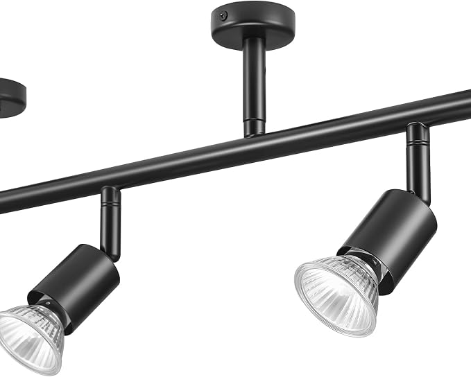 Globe Electric Plug-in Track Lighting, 3-Light Adjustable Track Bar, Matte Black 22-Inch Fixture with 15-Foot Cord, Modern Ceiling Light for Apartments & Rentals
