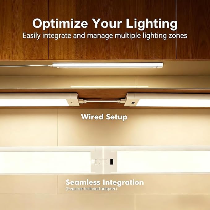 12 Inch Under Cabinet Lights Plug in Hand Wave Activated LED Under Cabinet Lighting for Kitchen, 5CCT Dimmable Under Counter Light Bar, Wired Heavy Duty Screw Mount Closet Light(New
