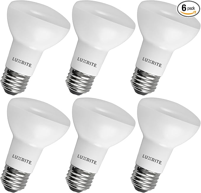 LUXRITE BR20 LED Bulb, 45W Equivalent, 3000K Soft White, Dimmable, 460 Lumens, R20 LED Flood Light Bulb 6.5W, Energy Star, Damp Rated, E26 Base, Perfect for Recessed and Track Lighting (6 Pack)