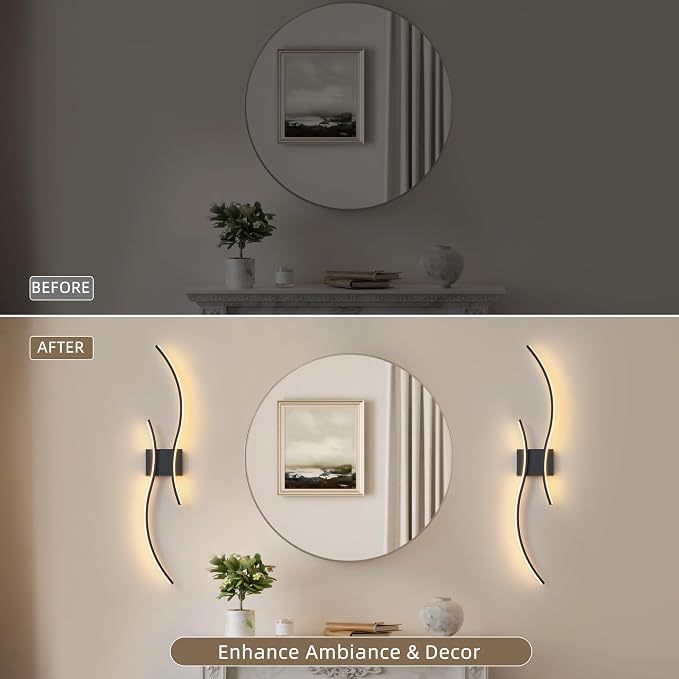 Battery Operated Wall Sconce Set of 2, Dimmable Modern LED Rechargeable Wall Light with Remote Control, Wall Decor for Living Room, Hallway, Quick Install, No Electrician Required