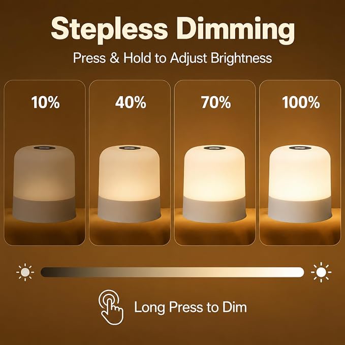 Portable Baby Night Light, 3 Color Egg Lights for Nursery | 2400mAh, Small Rechargeable LED Lamp, Dimmable Touch Nightlight for Newborn, Toddler, Kids, Adults 2 Pack