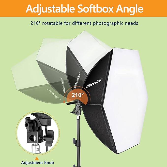UBeesize Softbox Photography Lighting Kit, Continuous Lighting Kit with 30" x 30" Reflector and 3 Color Temperature 85W 3000K-7500K Bulb, Photo Studio Lighting for Video Recording, Portrait Shooting