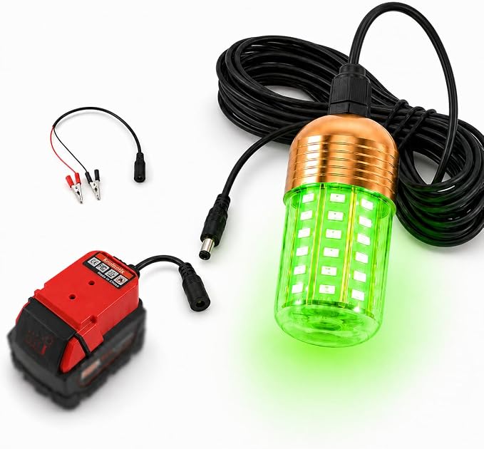 30W Underwater Fish Light Compatible with Milwaukee M 18 Battery