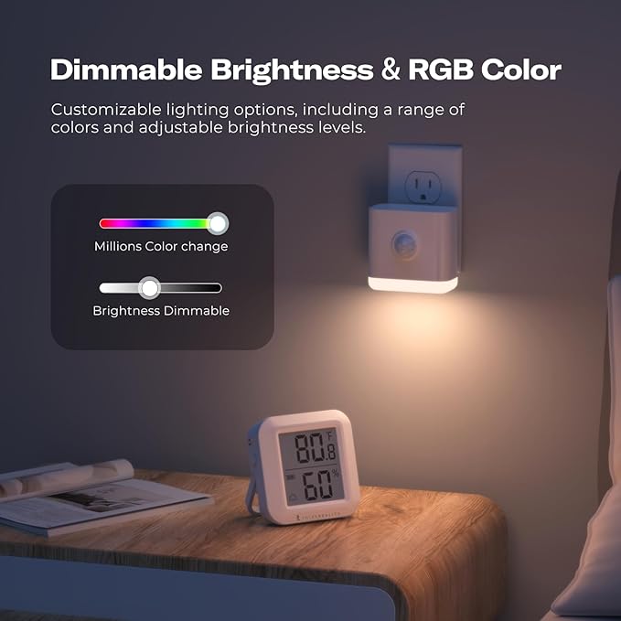 THIRDREALITY Smart Color Night Light 4 Pack, Matter Over WiFi, 3-1 Multi-Functionality, Work with SmartThings, Google Home, Apple Home, Alexa